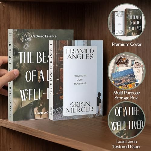 MESMOS Decorative Books for Shelves, Coffee Table Decor Faux Books for Decoration, Hidden Storage Box with Magnetic Closure, Linen Texture, Packaged in Aesthetic Fake Book (Photography & Lifestyle) - Image 6