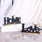 Love Sign Decor,Blue and Gold Room Decor Aesthetic, Knick Knack Shelf,Gold Bird Decor, Boho Bookshelf,Abstract Gold Statue,for Living Room,Bedroom, Contemporary Tv Stand Set of 2 (2, Blue) - Image 6