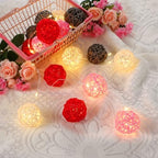 Yaomiao 15 Pcs Decorative Wicker Rattan Ball, 1.8 in, Pink Red Gray - Image 4
