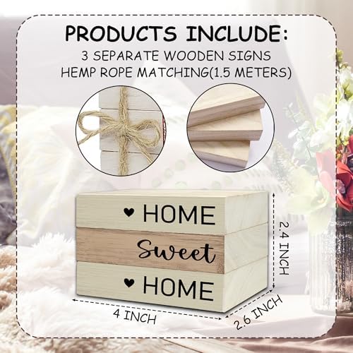Mini Decorative Books For Home Decor, Small Wood Book Stack For Table Decor, Home Sweet Home decoration Books For Living Room Bookshelf, Farmhouse Stacked Books decoration（L54) - Image 6