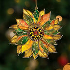 Stained Glass Acrylic Sunflower Ornament – Colorful Glass Sun Catcher for Windows, Christmas Tree Decoration 2025, Hanging Holiday & Everyday Décor Gift(Sun-22) - Image 4