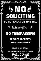 No Soliciting & No Trespassing Chic Metal Signs for Yard by WelcometoCVNDKN