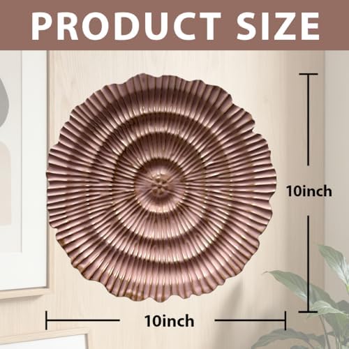 Metal Wall Sculpture, 10'' Round Textured Radiant Sunburst Wall Decor - Image 2