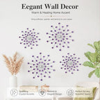ZEXUIRU 4 Set Silver Starburst Wall Art for Home Decor Metal Bling Crystal Rhinestones Sunburst Wall Decor Sparkling Rhinestone Art Accent Silver - 13 in - Image 2