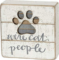 Primitives by Kathy 38233 Hand-Lettered Slat Box Sign, We're Cat People by PrimitivesbyKathy