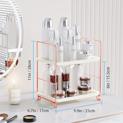 FSyueyun 2-Tier Bathroom Countertop Organizer, Makeup Organizer for Vanity - Image 2