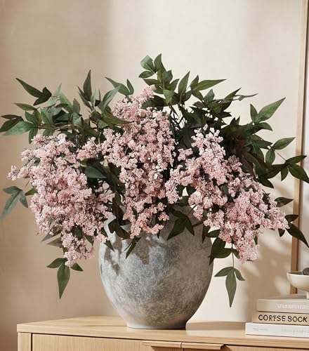 Fake Flowers 3 Pcs 35 Inch Greenery Stems Branches for Vase Floral Stems Realistic Sedum Spray for Home Decor Table Office Wedding Bedroom Party DIY Floral Arrangements Farmhouse Mantel by FancyPlus