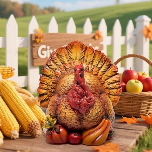Hodao Thanksgiving Turkey Decoration,Fall Harvest Tabletop Centerpiece - Image 6