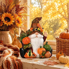 Fall Gnomes Pumpkin Statue for Thanksgiving Decorations 6in, Autumn Decor - Image 2