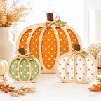 Fall Decorations for Home, Wooden Polka Dot Pumpkin Fall Decor - Image 6
