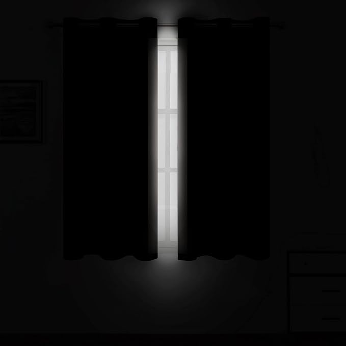 Light Beige Blackout Curtains/52 x 45 Inch Length Kids Curtains/Set of 2 Panels - Image 3
