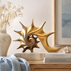 Coastal Nautical Beach Decor Gold Conch Resin Statue - Image 3
