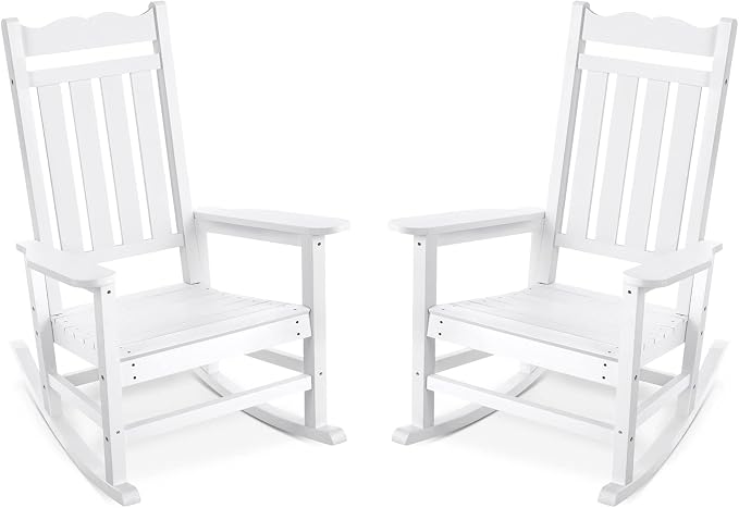 Stoog Set of 2 Outdoor Rocking Chairs, HIPS Plastic Porch Rocker by Stoog