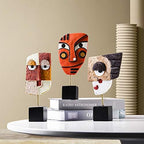 4 PCS - Handcrafted Statues Resin Abstract Sculpture for Home Decor Modern,African Art Tribal Figurines Decorations Items Accents Influencer Picks for Bookshelf,TV Stand,Living Room,Nightstand - Image 3