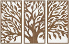 Madison Park Wall Décor for Living Room - Birch Botanical Two-Tone, Home Accent Modern Kitchen Dining Decoration, Ready to Hang 3-Piece Wood Panel Set for Bedroom, 16"W x 32"H, Tree of Life by MADISONPARK