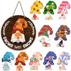 Interchangeable Gnome Welcome Sign Fall Halloween Door Wreath by Unknown