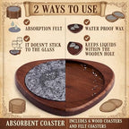 Newtay 6 Pcs Mid Century Modern Coasters Wood Absorbent Coaster, Classic - Image 3