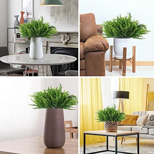 RECUTMS Artificial Boston Ferns,6 Bundles Faux Greenery Ferns - Image 6