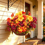 6 Bundles Artificial Fall Morning Glory Flowers for Outdoors, UV Resistant No Fade Fake Faux Fall Flowers with Maple Leaves for Thanksgiving Farmhouse Harvest Home Garden Patio Decor - Image 7