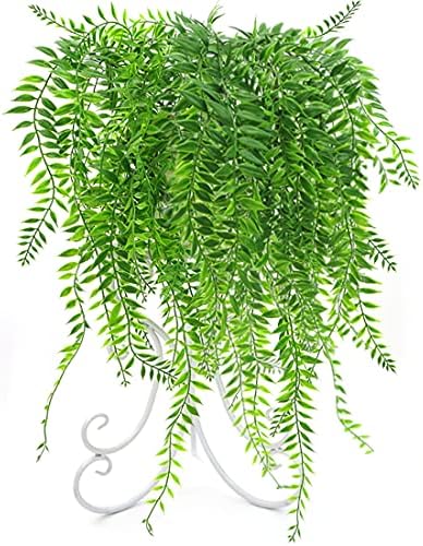 Fake Weeping Willow, Artificial Hanging Plants Plastic Greenery Leaves Plant Faux Vine Hanging Vines Ivy Garland for Home Indoor Outdoor Face Wall Decoration Garden Basket Wedding Party Decor - 4 Pcs by CATTREE
