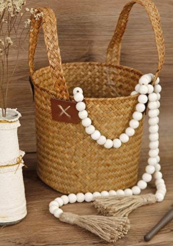 RAMIRABI 58in Wood Bead Garland, Farmhouse Rustic Country Decor, Nature - Image 5