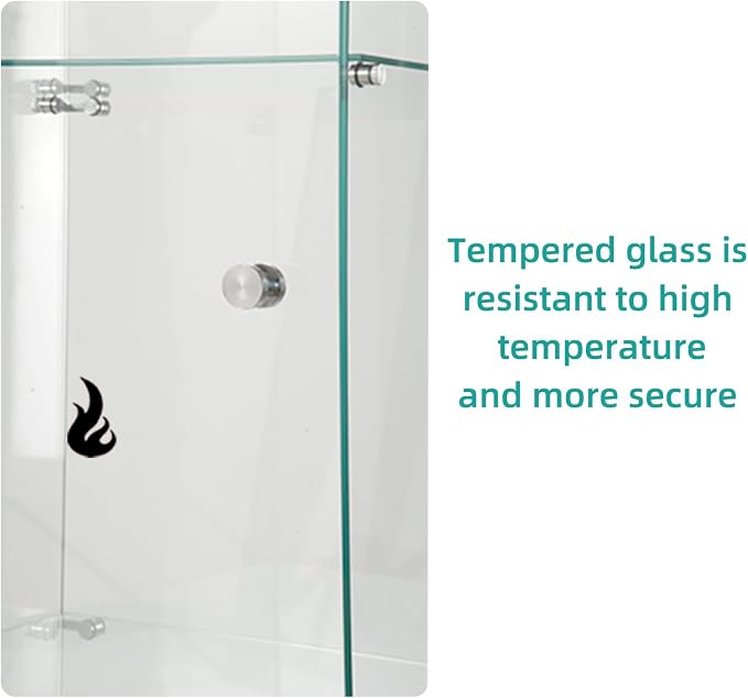FLYMUHJIA Glass Display Corner Cabinets Storage - Image 5
