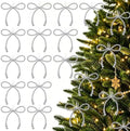 DIYDEC 18PCS Christmas Pearl Bow Ornament 4.5in Tree Topper Hanging Decor by DIYDEC