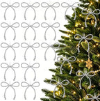 DIYDEC 18PCS Christmas Pearl Bow Ornament 4.5in Tree Topper Hanging Decor by DIYDEC