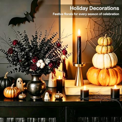 40 Pcs Black Artificial Eucalyptus Stems,Eucalyptus Leaves Greenery Stems - Image 4