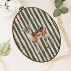 dvhdajed Vintage Olive Deer Oval Wall Art Decor, Deer Nursery Decor,Farmhouse Reindeer Framed Canvas Art, Retro Rustic Reindeer Wall Hanging Decoration for Kitchen Living Room Bathroom, 8.7x11.3 In - Image 4