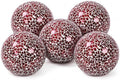 Decorative Glass Mosaic Sphere Balls, 3 Inch Diameter, Set of 5, Table Centerpiece (Red) by Unknown