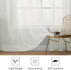 MIULEE Ivory Window Sheer Curtains 2 Panels Width 38 x Length 45 Inches | Sheer - Image 4