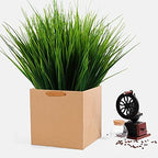 XLFAQXM 8 Pack Artificial Plants Flowers Grass Shrubs No Fade Faux Plastic Flowers Outdoor for Farmhouse Garden Porch Patio Indoor Wedding Decoration Greenery Fake Plants uv Resistant (3#Green) - Image 4