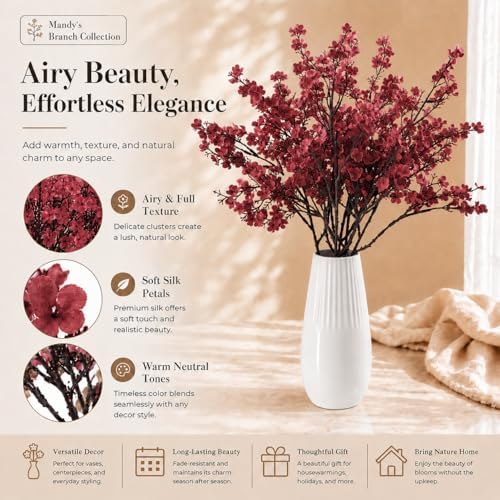 Mandy's 6 Bundles Artificial Mauve Baby’s Breath Flowers - Image 2
