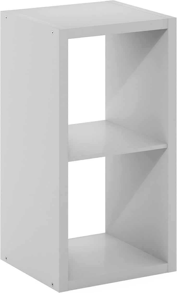Furinno Cubicle Open Back Decorative Cube Storage Organizer, Light Grey - Image 8