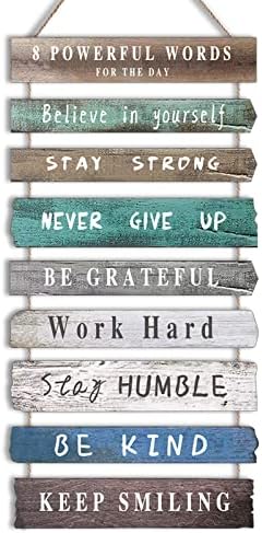 Inspirational Wall Art Decor for Office, Wooden Rustic Hanging Motivational Wall Art Decoration Sign, Inspiring Positive Quotes Wall Art for Home Living Room Bedroom Bathroom Classroom Gym 12"x24" by JOYHAWK-DesigningaBetterLife