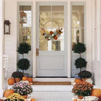TEMPUS 16" Artificial Fall Wooden Beads Wreath with Leaves, Chrysanthemums & Mini Pumpkins - Handcrafted Harvest Decor for Front Door, Wall, Farmhouse (Indoor/Outdoor Use) - Image 6