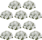 NUPTIO Flower Balls for Table Centerpieces: White Fake Flowers, 8.6 Inch by Nuptio