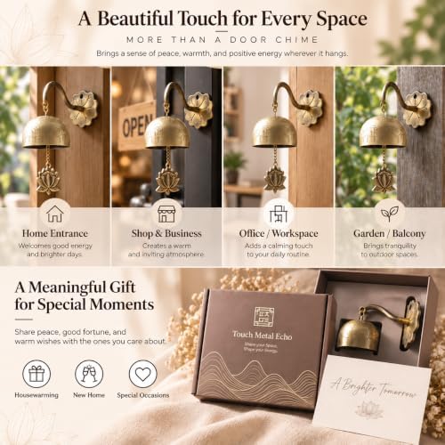 Solid Brass Bell for Door, Shopkeepers Bell for Door Opening, Magnetic Door Chime for Home & Business Entrance, Made in Korea - Image 6