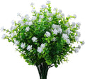 XLFAQXM Artificial Plants Flowers Grass Shrubs 8 Pack No Fade Faux Plastic Flowers Outdoor for Vases Farmhouse Garden Porch Patio Office Indoor Wedding Decoration Greenery Fake Plants (2#White) by XLFAQXM