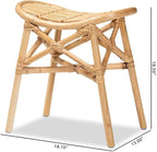 Baxton Studio Elgon Modern Bohemian Natural Brown Rattan Footstool - Image 3