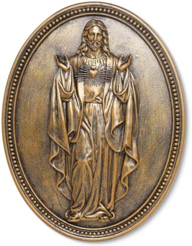 Vintage Jesus Wall Sculpture,Jesus Wall Decor,Sacred Heart of Jesus Decor by Newinhome