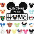 SUPYFD 19Pcs Cute Mouse Interchangeable Seasonal Welcome Door Sign for Front Door Decor, Welcome to Our Home Sign with Interchangeable Holiday Pieces for Farmhouse/Wall/Porch Decor and Housewarming by SUPYFD