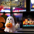 White Decorative Halloween Ghost Figurine (Yellow Pumpkin Ghost) - Image 4