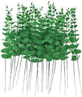 ABAJI 24 PCS Eucalyptus Stems Plastic Vivid Leaf Decorations Artificial Leaves Fake Faux Greenery Plant for Home Office House Table Desk Decor Wedding or Party Vase Forever Live by ABAJI