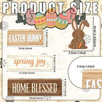 Easter Decorations - Easter Bunny Tiered Tray Decor Set - Wooden Easter Tabletop Decoration - Rustic Farmhouse Spring Home Decor Indoor for Tiered Tray Shelf Mantel Coffee Table Gift - Spring Home Decor for Living Room, Kitchen Counter - Image 3