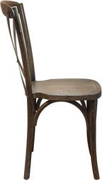 EMMA + OLIVER Gray Wash Dark Driftwood X-Back Chair - Image 4