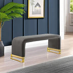 Modway EEI-6734-BRA-STG Koda Performance Velvet Waterfall Long Bench, Brass - Image 6