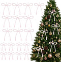 DIYDEC 24pcs Pearl Christmas Bow Ornament 7&4.5In Tree Topper Hanging Decor by DIYDEC