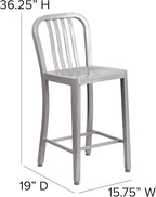 Flash Furniture 24" Commercial Grade Metal Counter Height Stool - Image 3